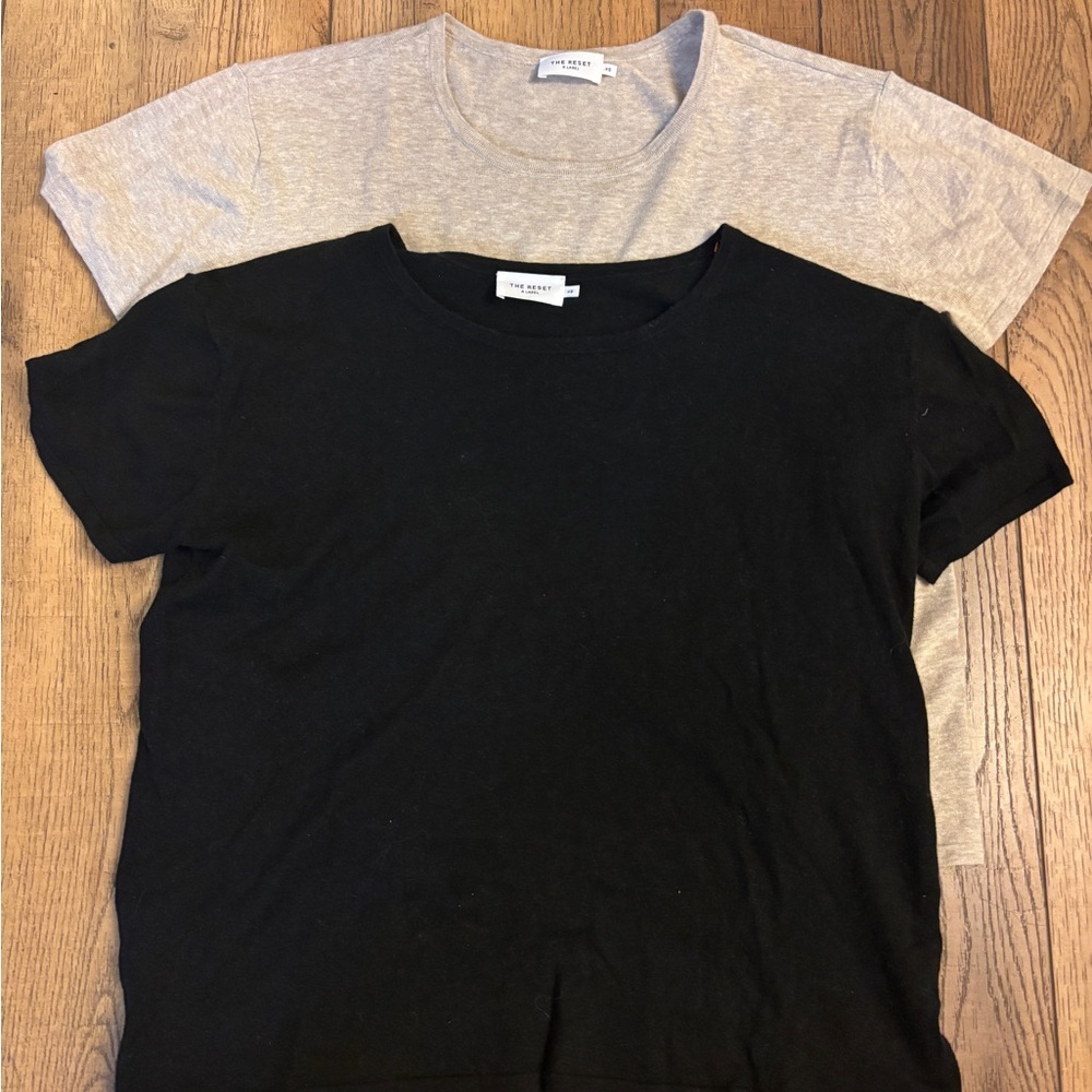 The Reset Tan Crew Neck T-Shirt Lot of 2